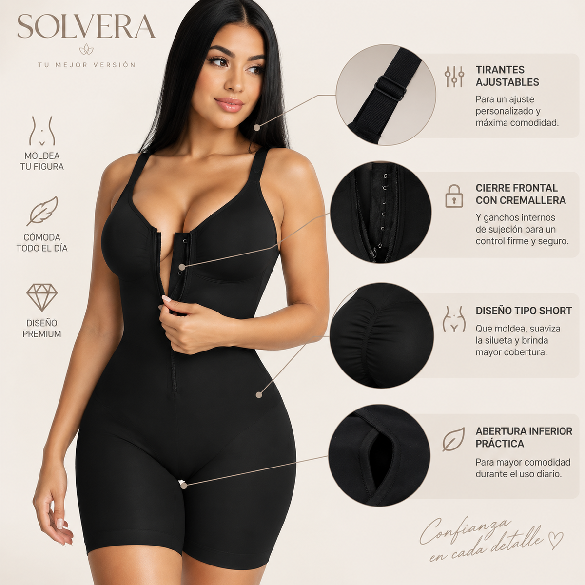 SOLVERA Sculpt™ Faja Moldeadora de Alta Compresión
